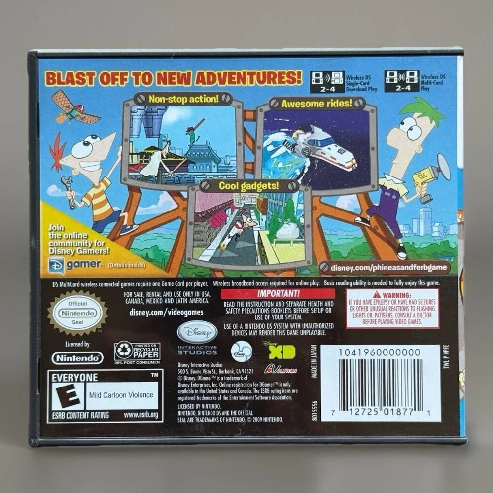Nintendo DS Phineas and Ferb: Ride‎ Again - Complete in Box Working Tested
